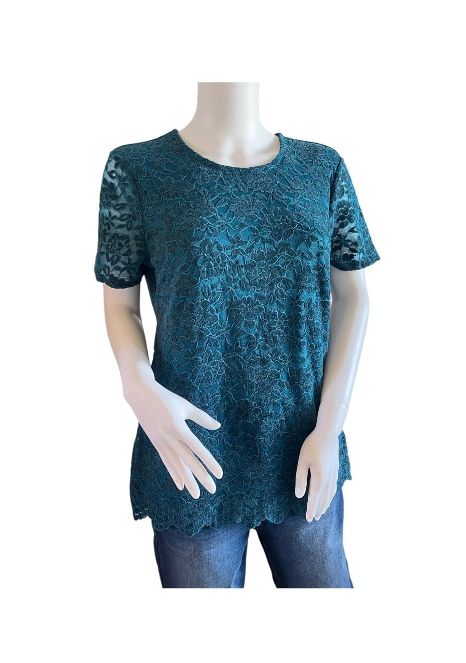 Teddi Rose Woman’s Lace Top Teal Medium